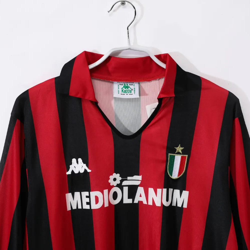 Maillot rétro domicile AC Milan 1988/89 - Manches longues