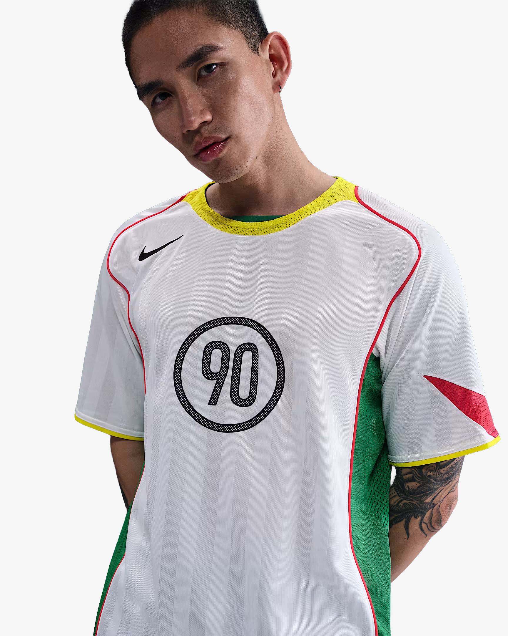 Camiseta Blanca y Amarilla Nike Total 90