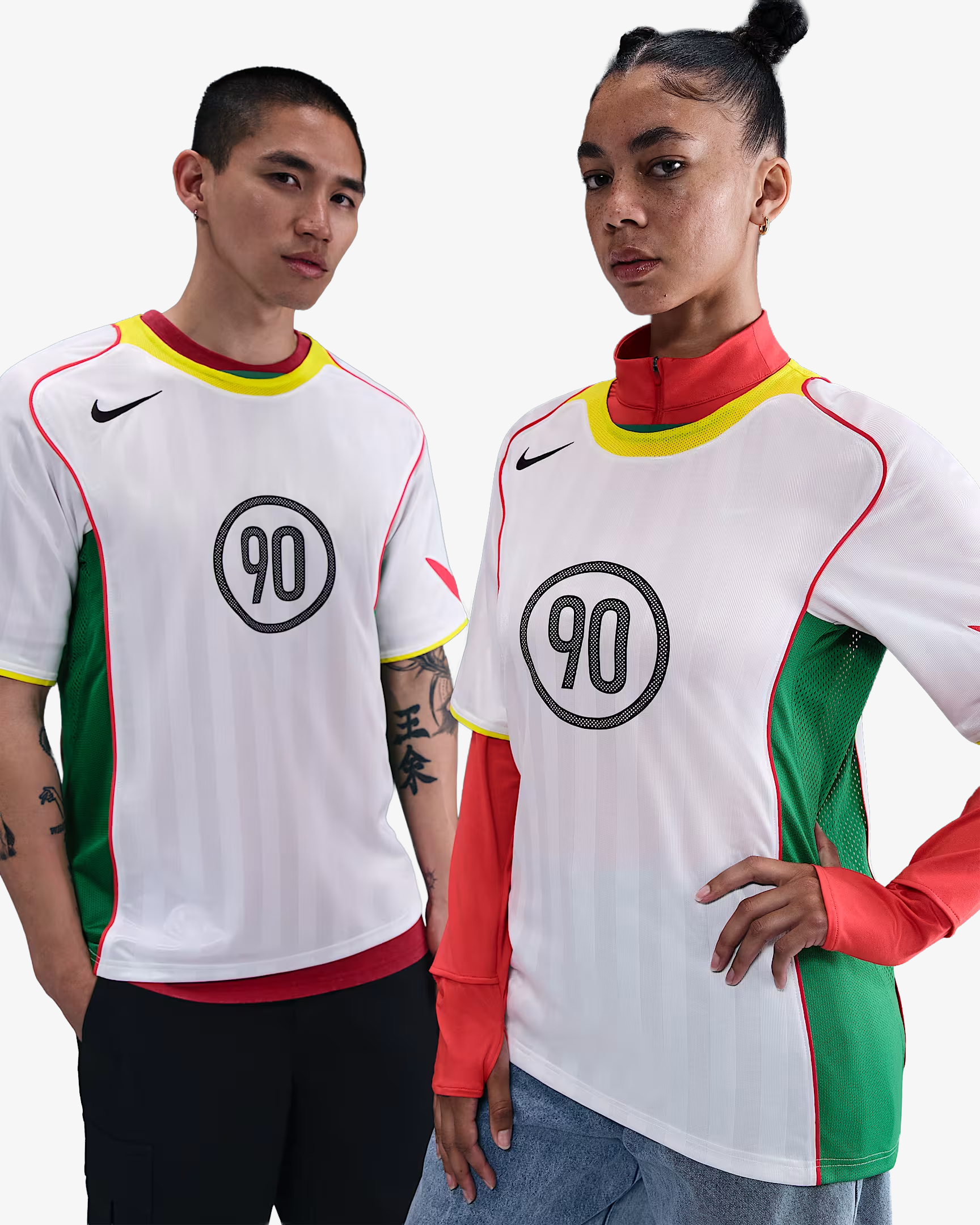 Camiseta Blanca y Amarilla Nike Total 90