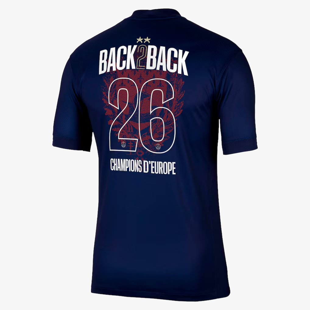 Camiseta Paris Saint-Germain Primera Equipación Campeón de Europa 2026 - Back 2 Back